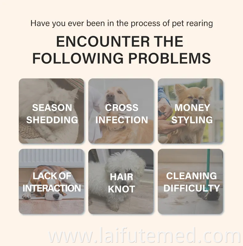 Elspet 4 in 1 Dog Vacuum Grooming Tools with Comb Clipper Grooming Dryer Adjustable Temperatures, Heating, and Anion Functions PRO Dog Grooming Kits